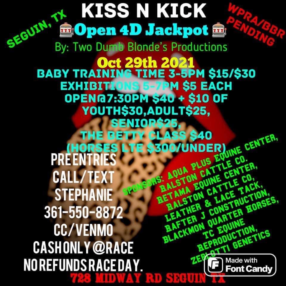 Kiss N Kick Open 4D Jackpot