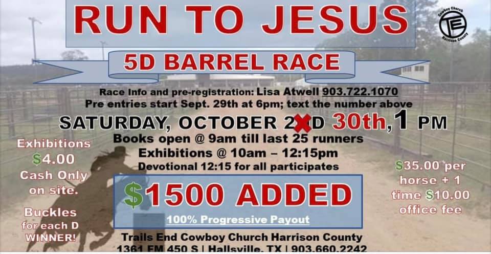 Run To Jesus 5D Barrel Race