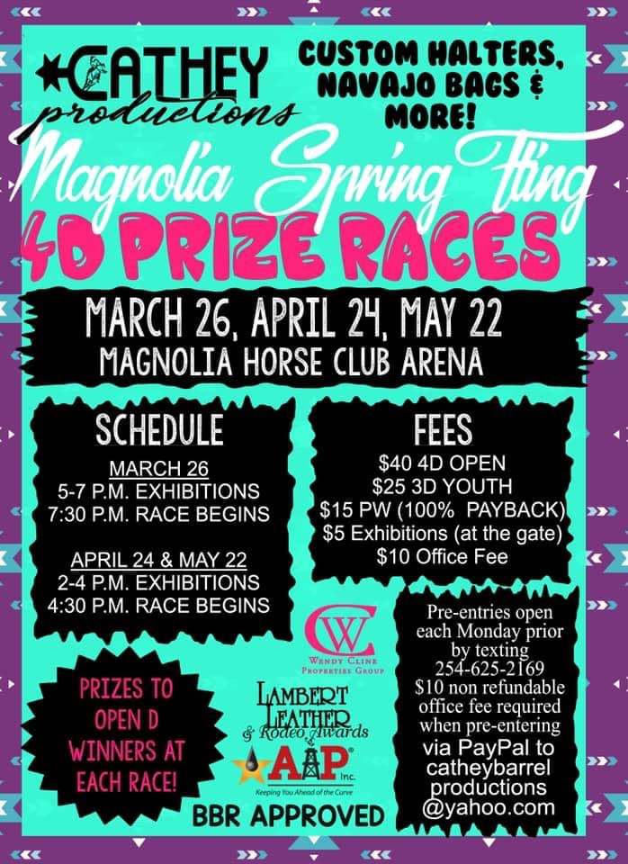Cathey Productions • Magnolia Spring Fling 4D Prize Races