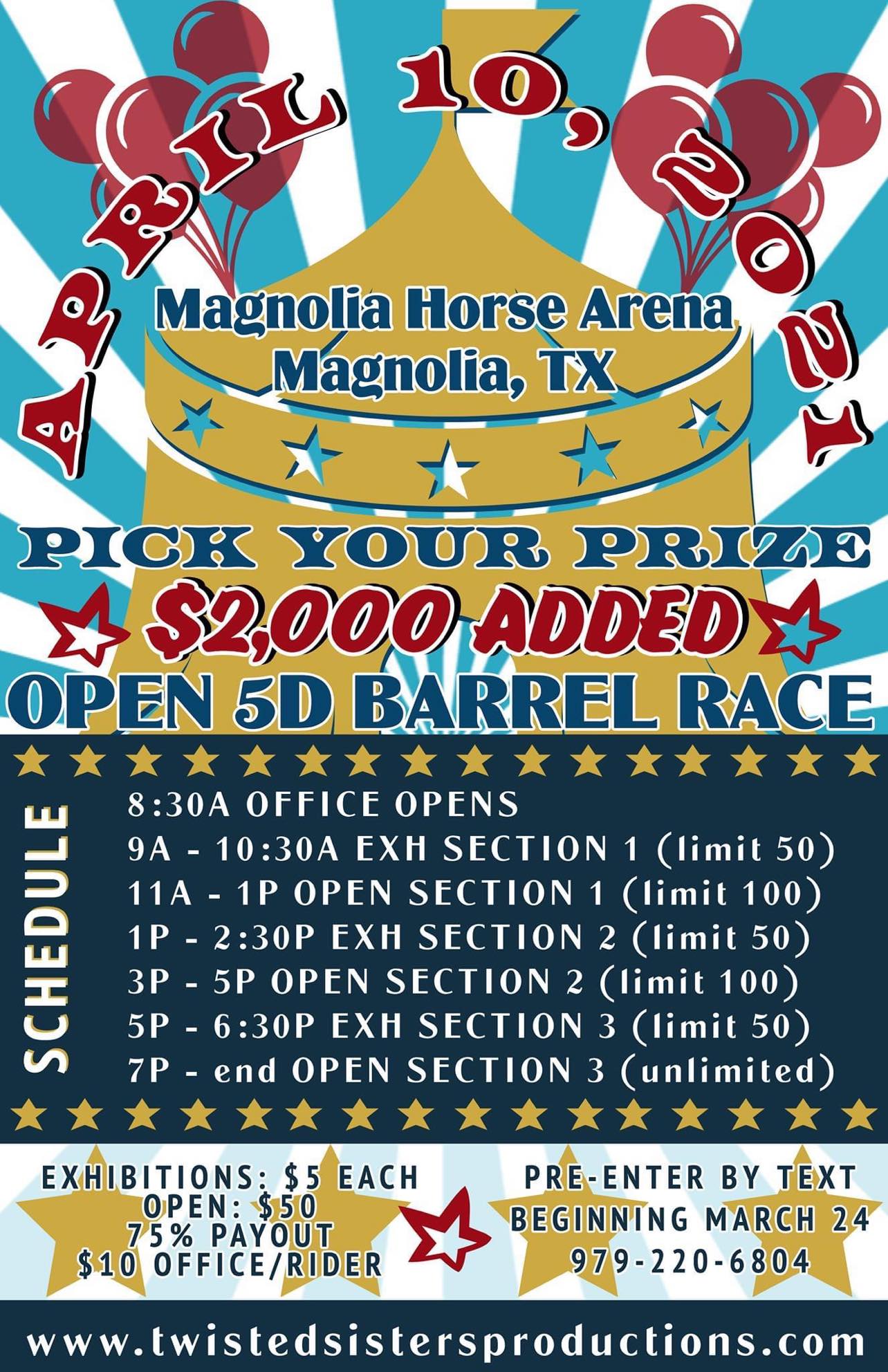 Pick Your Prize Open 5D Barrel Race 