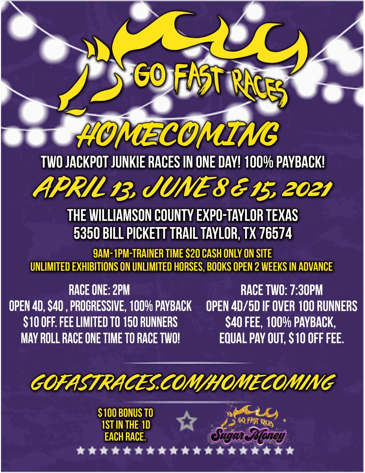 GoFastRaces HOMECOMING • Two Jackpot Junkie Races in ONE DAY!