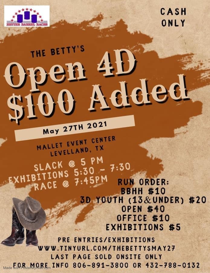 The Betty's Open 4D Barrel Race