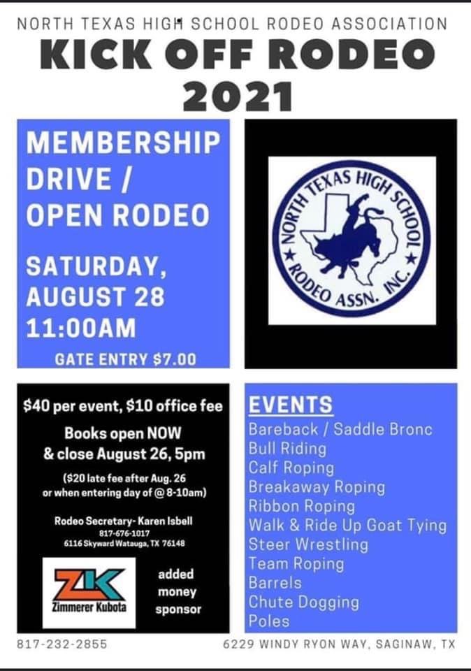 North Texas High School Rodeo Assoc KICKOFF RODEO
