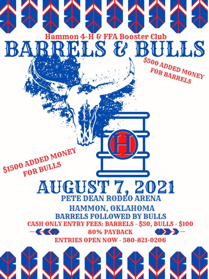 Hammon 4H & FFA Booster Club Barrels & Bulls