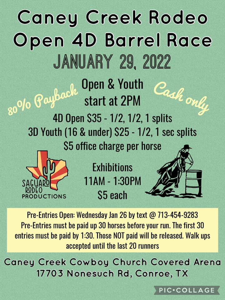 Caney Creek Rodeo Open 4D Barrel Race