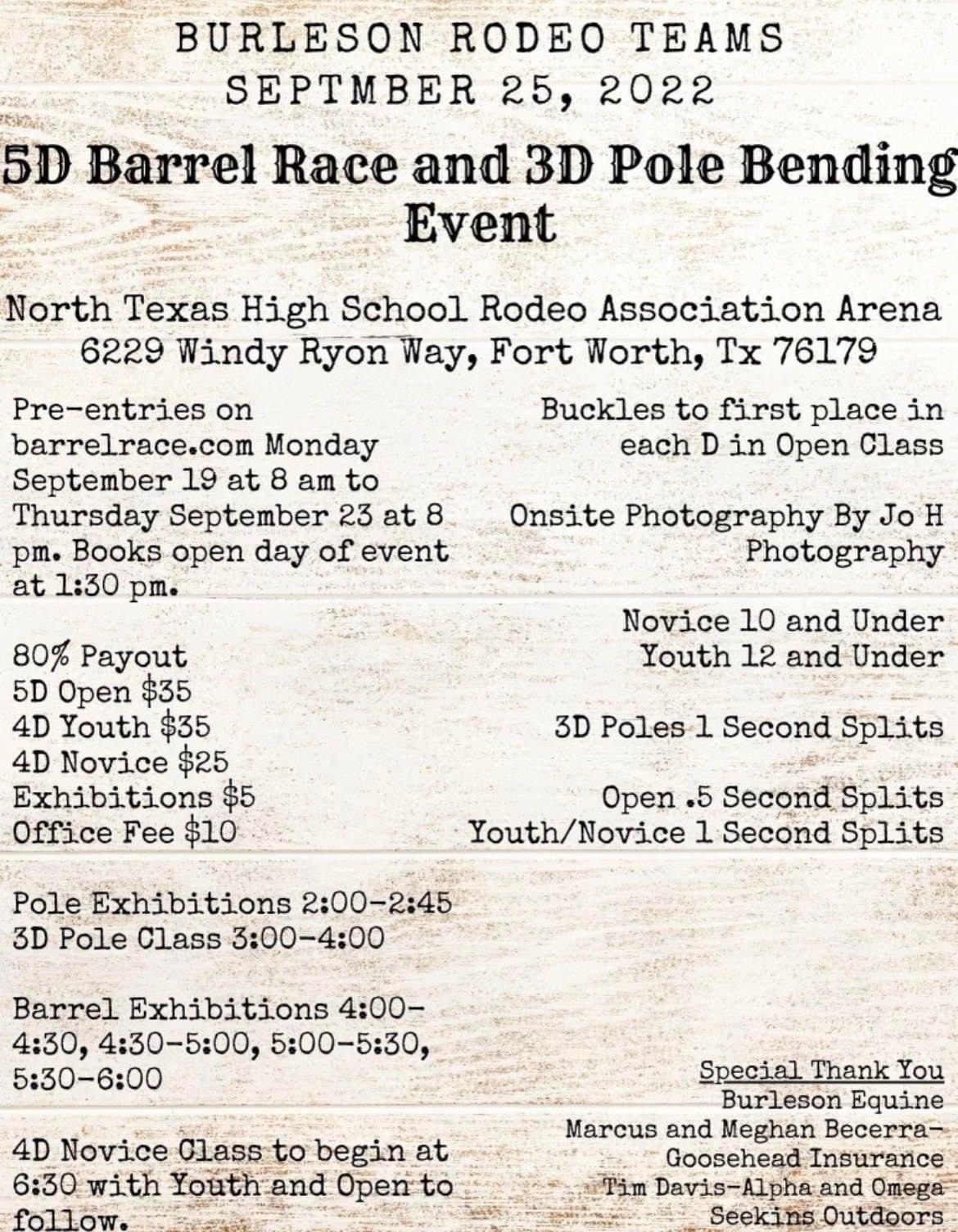 Burleson Rodeo Team Annual Barrel Race