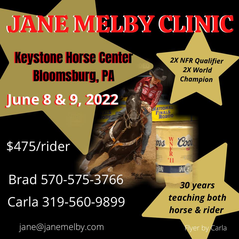 Jane Melby Barrel Racing Clinic Bloomsberg, PA