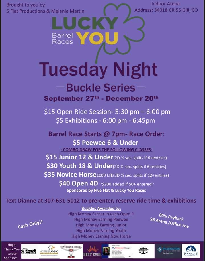 Lucky You Barrel Races - Tuesday Night Buckle Series