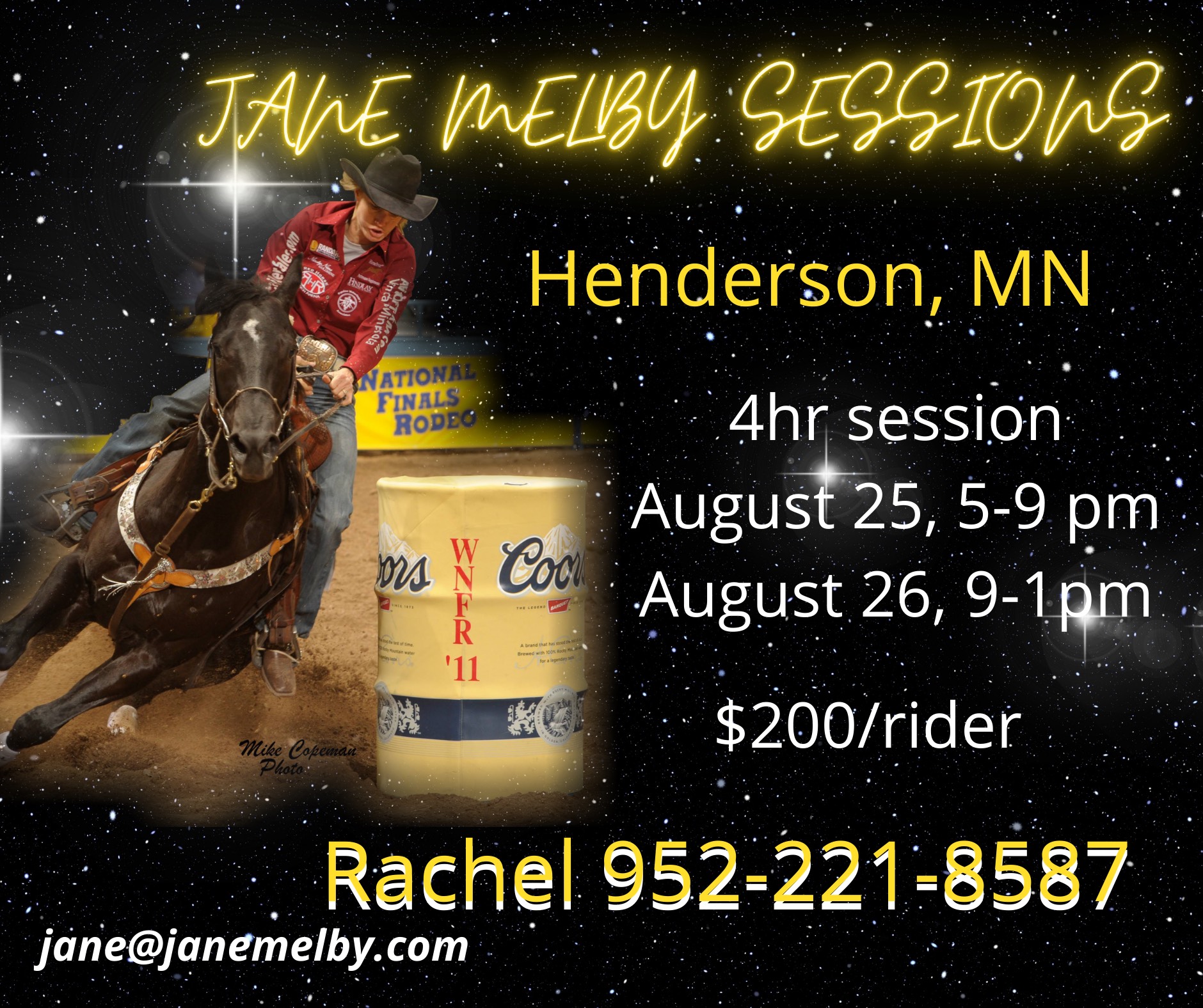 Jane Melby Barrel Racing Clinic Henderson, MN