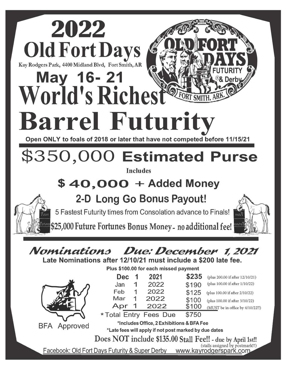 Barrel Racing Futurity Calendar