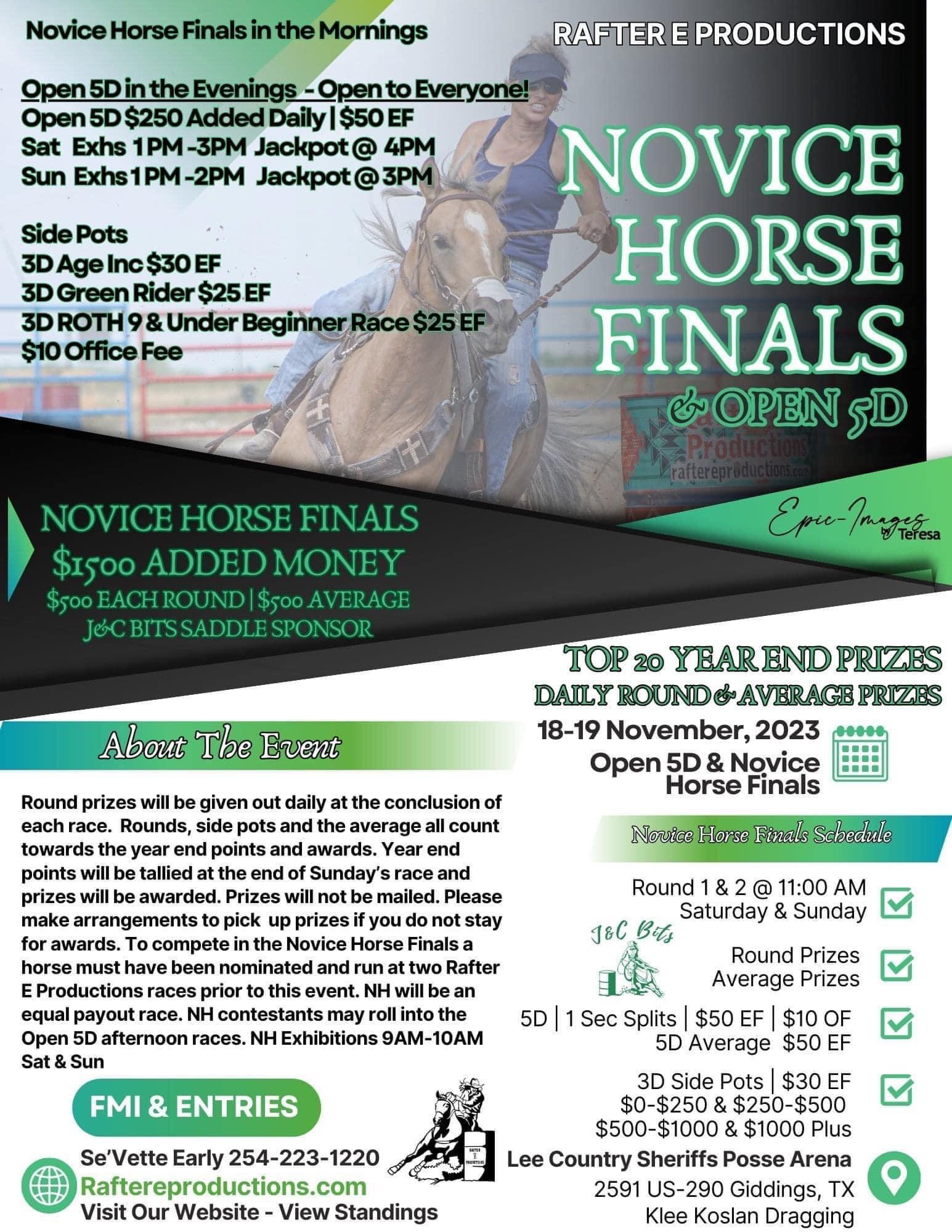 Novice Horse Finals & Open 5D