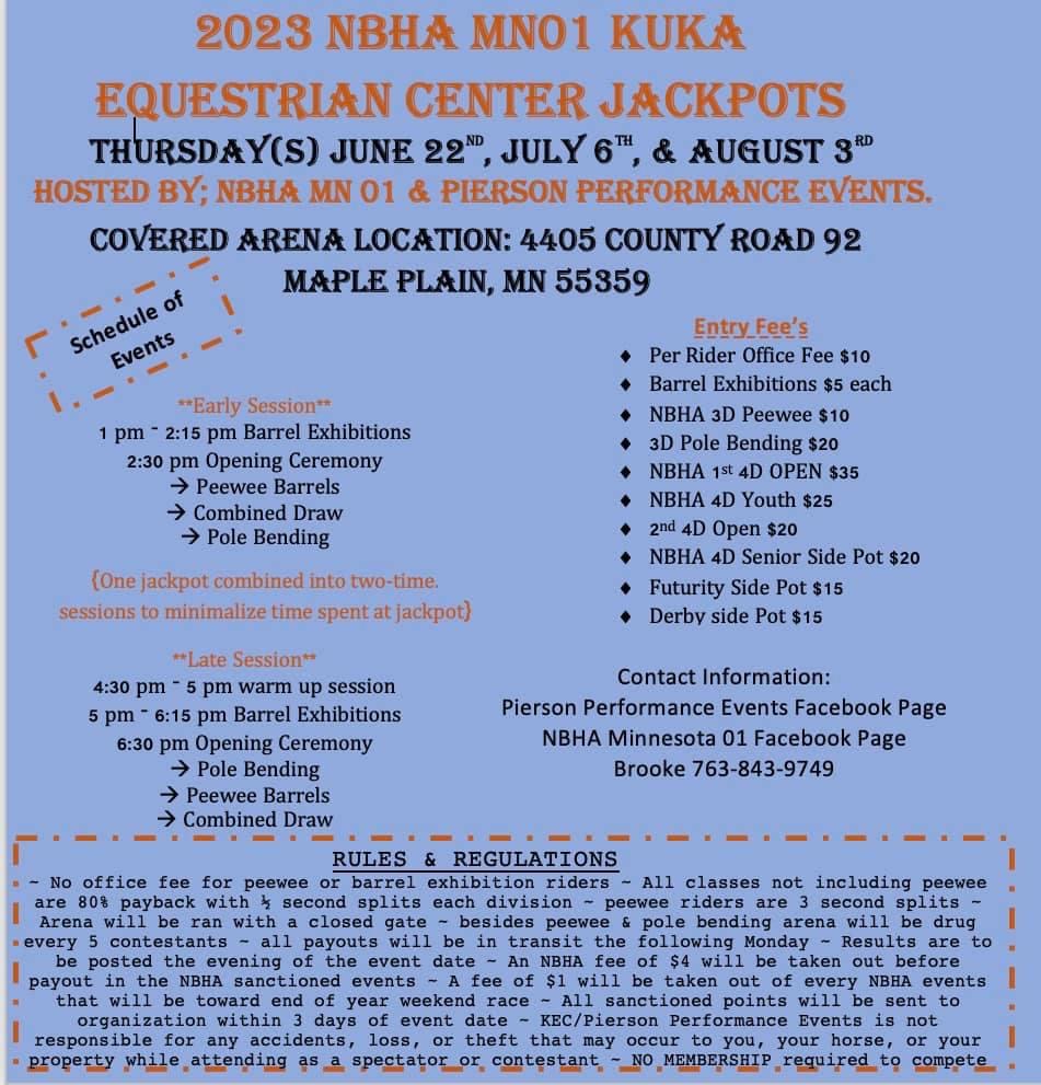 2023 NBHA MN01 Kuka Equestrian Center Jackpots