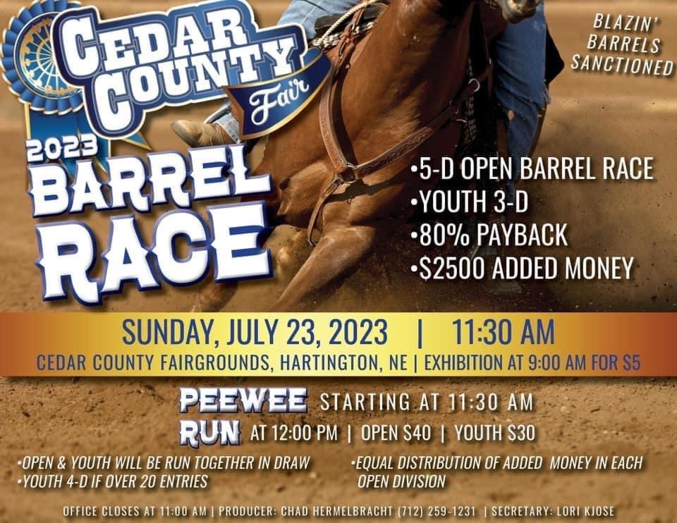 Cedar County 2023 Barrel Race