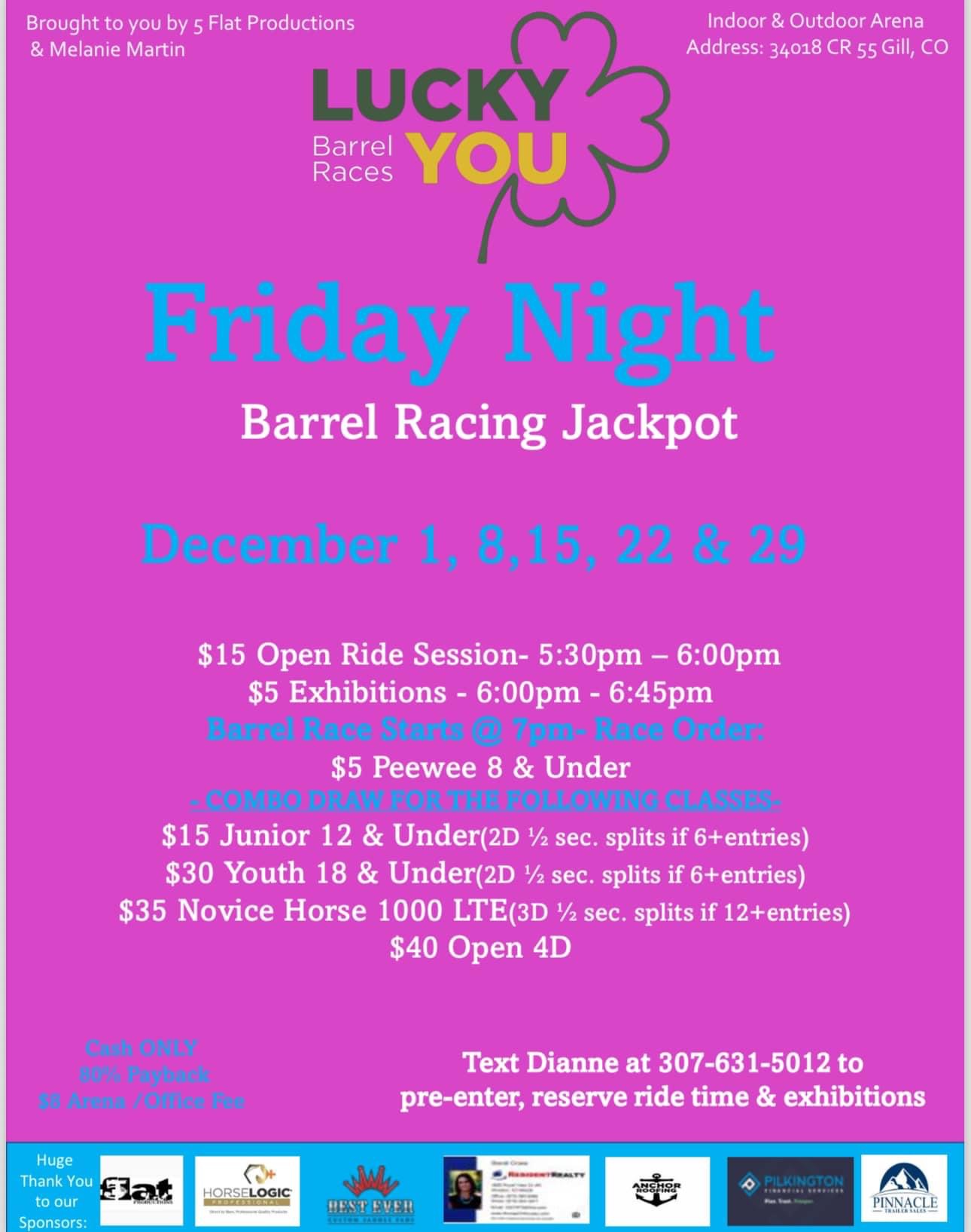 Friday Night Barrel Racing Jackpot
