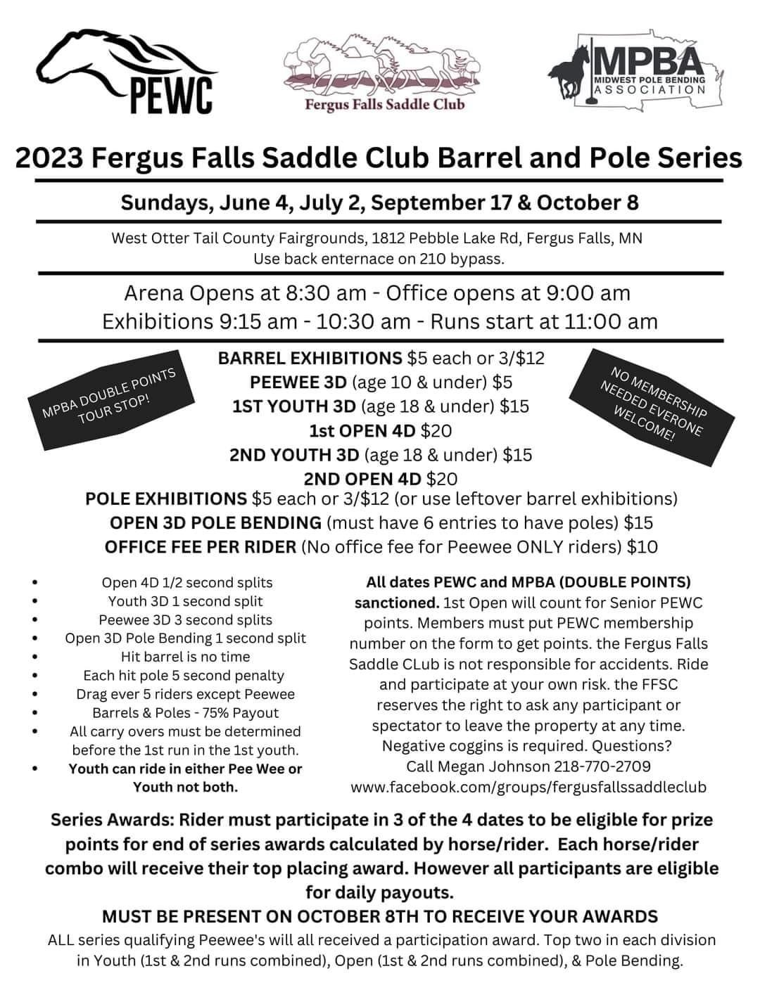 2023 Ferguson Falls Saddle Club Barrel and Pole Series