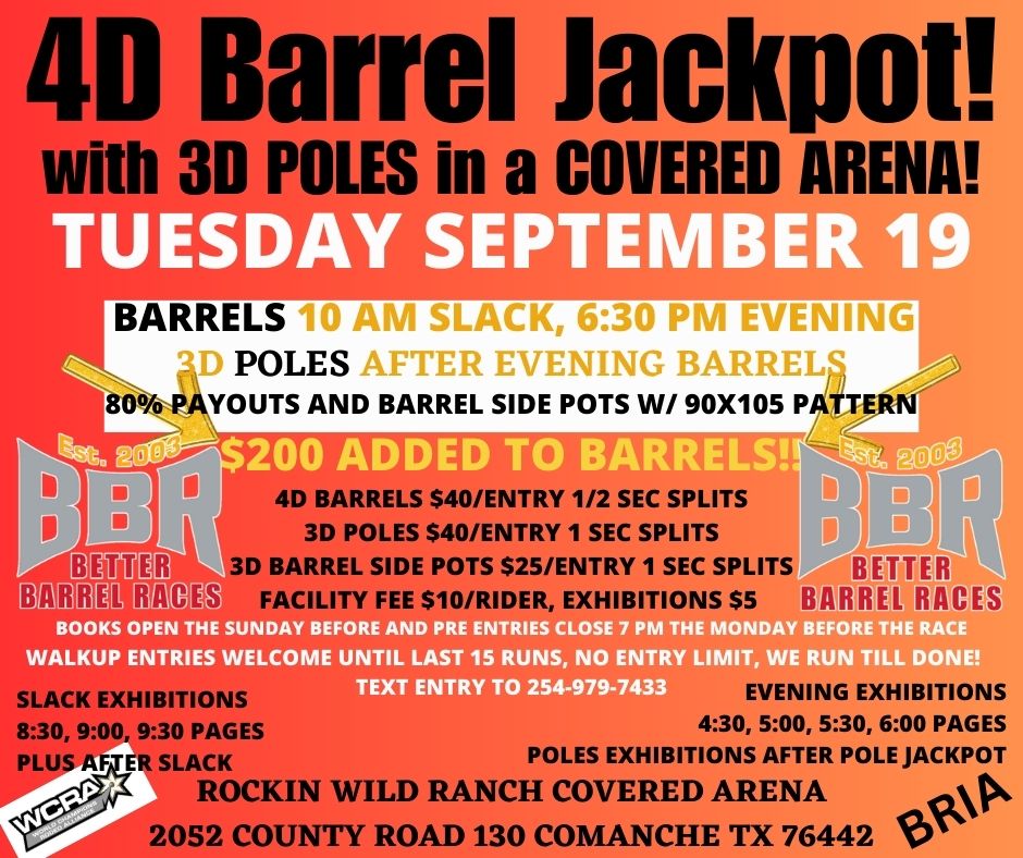 4D BBR Approved Barrel Jackpot with Poles