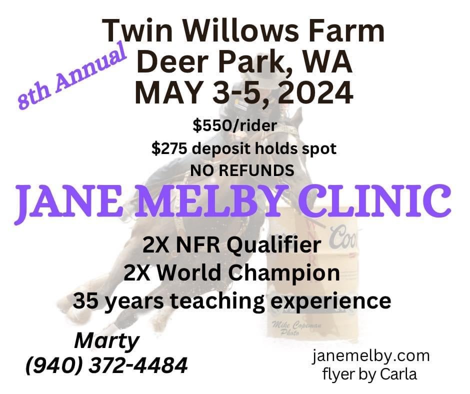 8th Annual Jane Melby Barrel Racing Clinic
